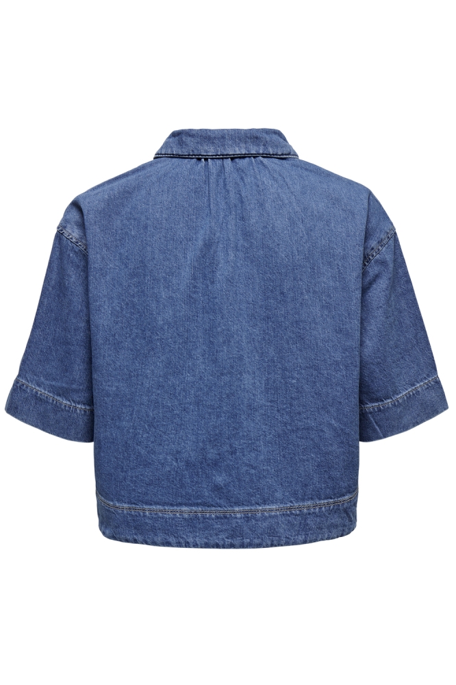 ONLCLEO LIFE SS CROP DNM SHIRT PIM 15248584 Medium Blue Denim